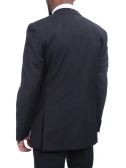 Napoli Slim Fit Subtle Navy Pinstripe Half Canvassed Marzotto Wool Suit