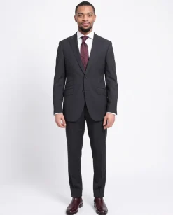 Napoli Slim Fit Subtle Navy Pinstripe Half Canvassed Marzotto Wool Suit