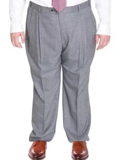 Palm Beach Mens Light Heather Gray Double Pleated Wool Blend Dress Pants