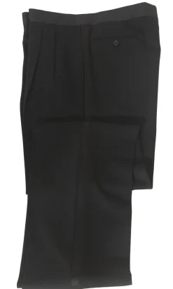 Pal Zileri Mens 40L Drop 8 Solid Black 100% Wool 2 Piece Tuxedo