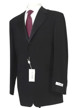 Pal Zileri Mens 40L Drop 8 Solid Black 100% Wool 2 Piece Tuxedo