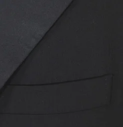 Pal Zileri Mens 40L Drop 8 Solid Black 100% Wool 2 Piece Tuxedo