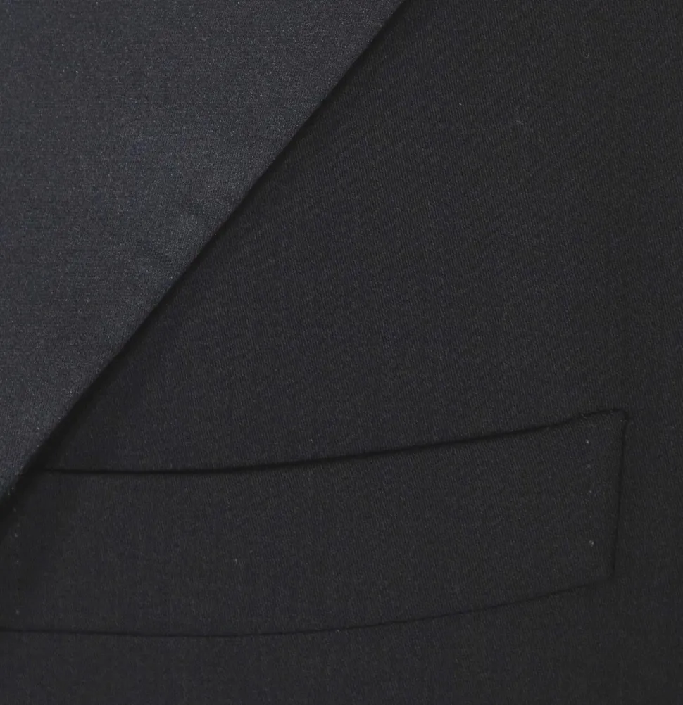 Pal Zileri Mens 40L Drop 8 Solid Black 100% Wool 2 Piece Tuxedo