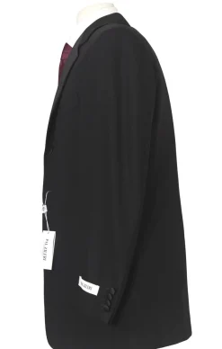 Pal Zileri Mens 40L Drop 8 Solid Black 100% Wool 2 Piece Tuxedo