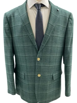 Private Label Mens Green Crossweave Classic Fit Blazer Sportcoat