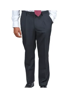 Private Label Solid Black Regular Fit 100% Wool 2 Piece Suit With Pleated Pants