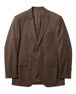 Prontomoda Brown Check Regular Fit Wool Notch Lapel 2 Piece Suit