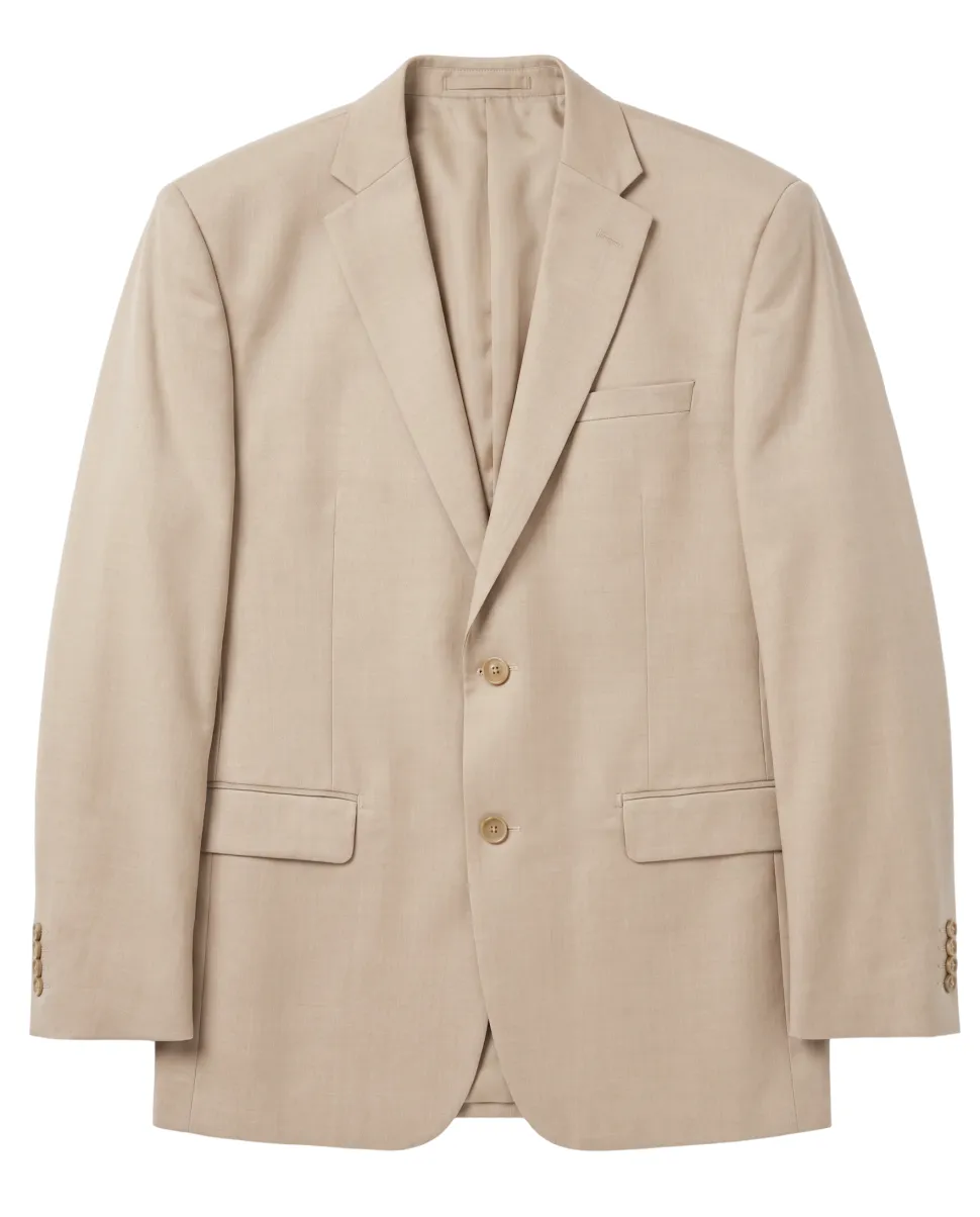 Prontomoda Tan Regular Fit Wool Notch Lapel 2 Button Suit