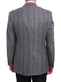 Ralph Lauren Blue Subtle Brown Plaid Wool Silk Linen Blend Blazer Sportcoat