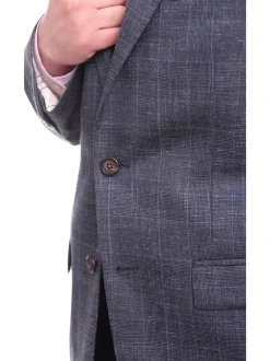Ralph Lauren Classic Fit Blue Plaid Two Button Wool Silk Blend Blazer Sportcoat