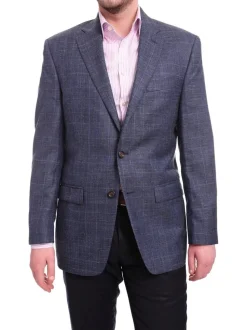 Ralph Lauren Classic Fit Blue Plaid Two Button Wool Silk Blend Blazer Sportcoat