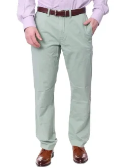 Ralph Lauren Mens Solid Green Washable Hemmed Regular Fit Chino Pants