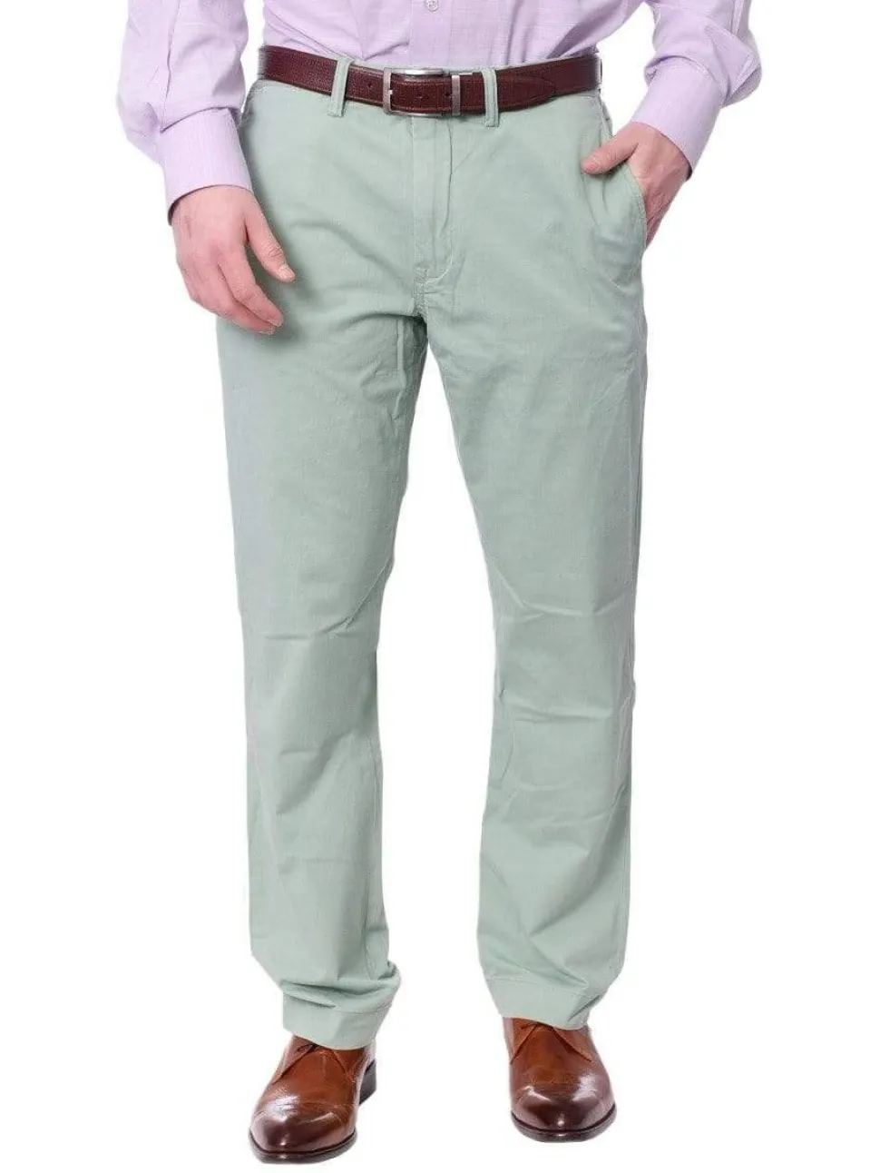 Ralph Lauren Mens Solid Green Washable Hemmed Regular Fit Chino Pants