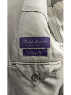 Ralph Lauren Purple Label Mens 40L Gray 100% Wool Double Breasted 2 Piece Suit