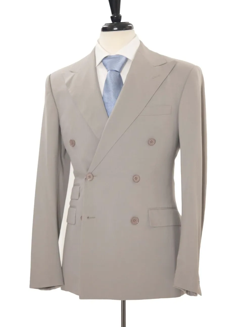 Ralph Lauren Purple Label Mens 40L Gray 100% Wool Double Breasted 2 Piece Suit