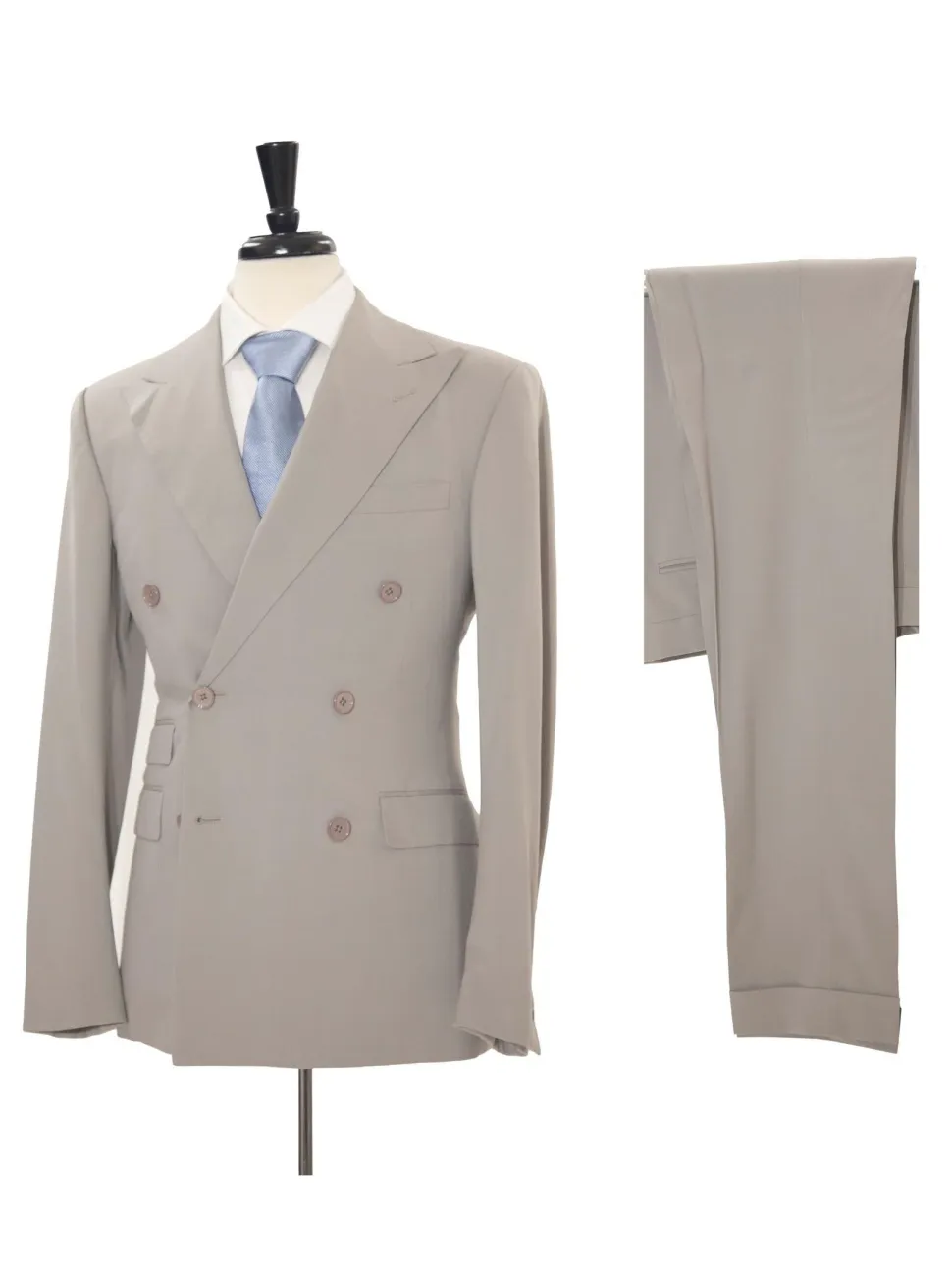 Ralph Lauren Purple Label Mens 40L Gray 100% Wool Double Breasted 2 Piece Suit