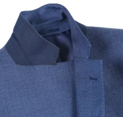 Raphael Birdseye Blue Classic Fit Notch Lapel Wool 2-Button Suit