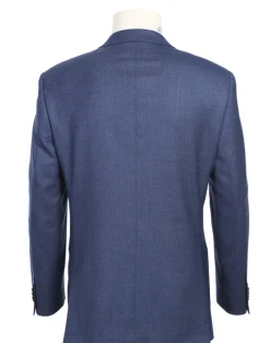 Raphael Birdseye Blue Classic Fit Notch Lapel Wool 2-Button Suit