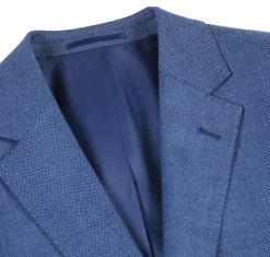 Raphael Birdseye Blue Classic Fit Notch Lapel Wool 2-Button Suit