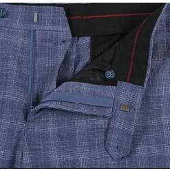 Raphael Blue Checked Slim Fit Stretch Notch Lapel Two Button Suit
