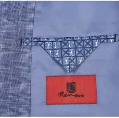 Raphael Blue Checked Slim Fit Stretch Notch Lapel Two Button Suit