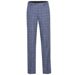 Raphael Blue Checked Slim Fit Stretch Notch Lapel Two Button Suit