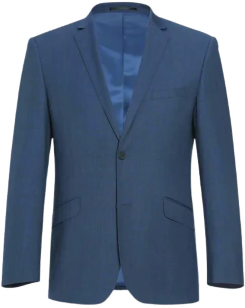 Raphael Blue Check Slim Fit Notch Lapel 2 Button Stretch Suit