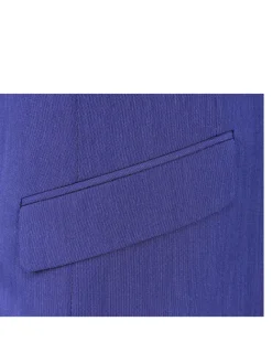 Raphael Blue Textured Slim Fit Notch Lapel Patch Pockets Two Button Stretch Travel Suit