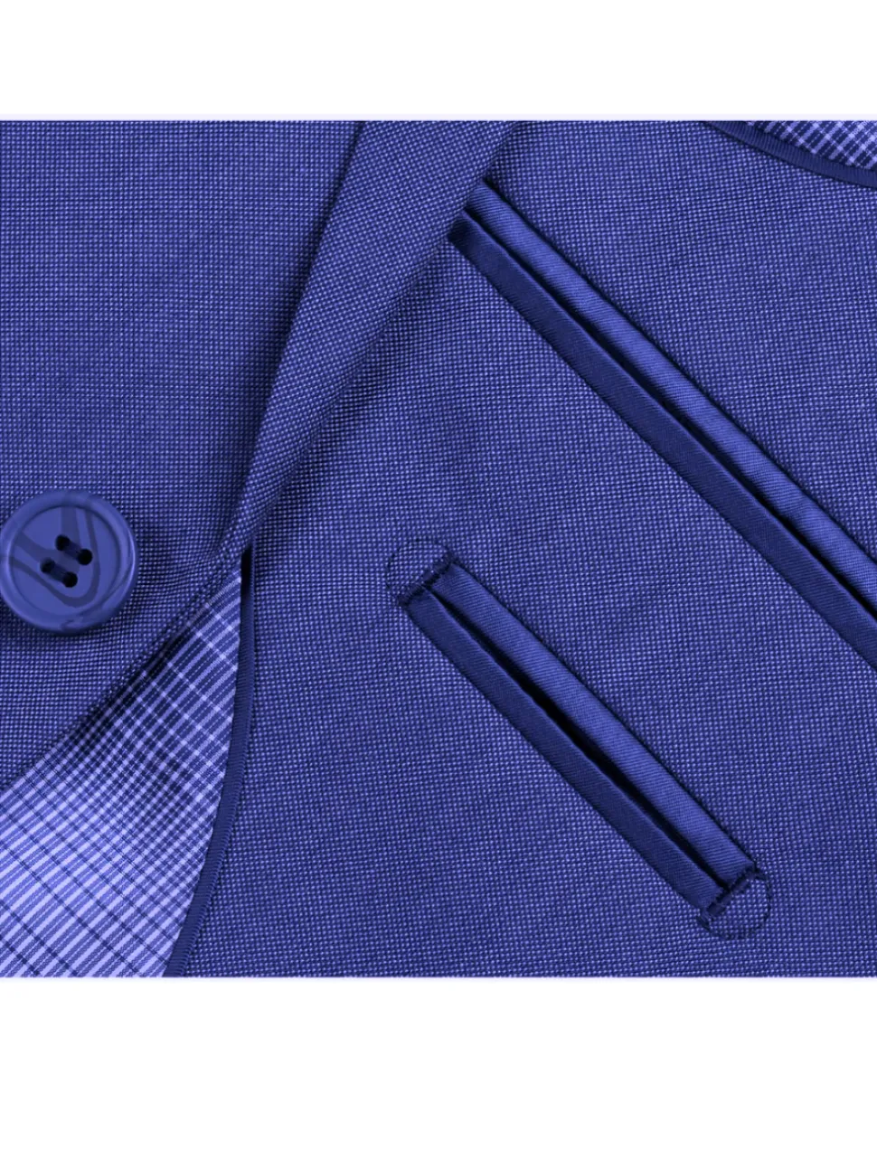 Raphael Blue Textured Slim Fit Notch Lapel Patch Pockets Two Button Stretch Travel Suit
