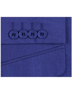Raphael Blue Textured Slim Fit Notch Lapel Patch Pockets Two Button Stretch Travel Suit