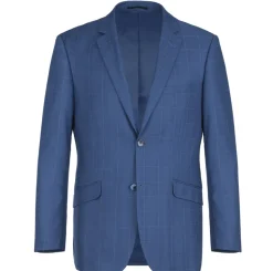 Raphael Blue Windowpane Check Slim Fit Notch Lapel Two Button Suit