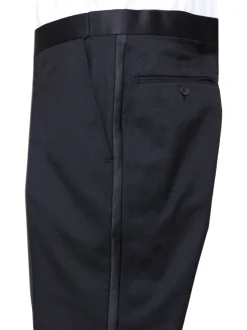 Raphael Classic Fit Solid Black Tuxedo Suit With Satin Stripe On Pant