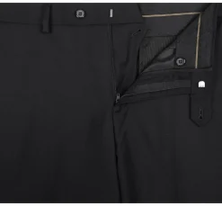 Raphael Classic Fit Solid Black Flat Front Wool Dress Pants