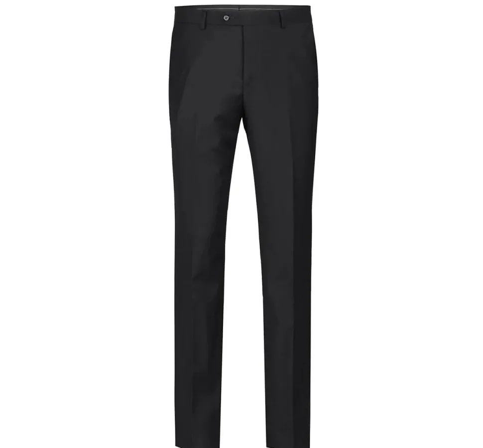 Raphael Classic Fit Solid Black Flat Front Wool Dress Pants