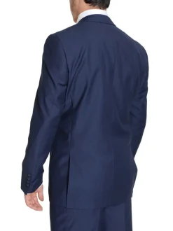 Raphael Classic Fit Solid Blue Two Button Wool Suit