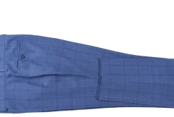 Raphael Light Blue Windowpane Check Slim Fit Stretch Notch Lapel Two Button Suit