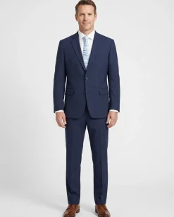 Raphael Marine Blue Windowpane Check Classic Fit Two Button Suit
