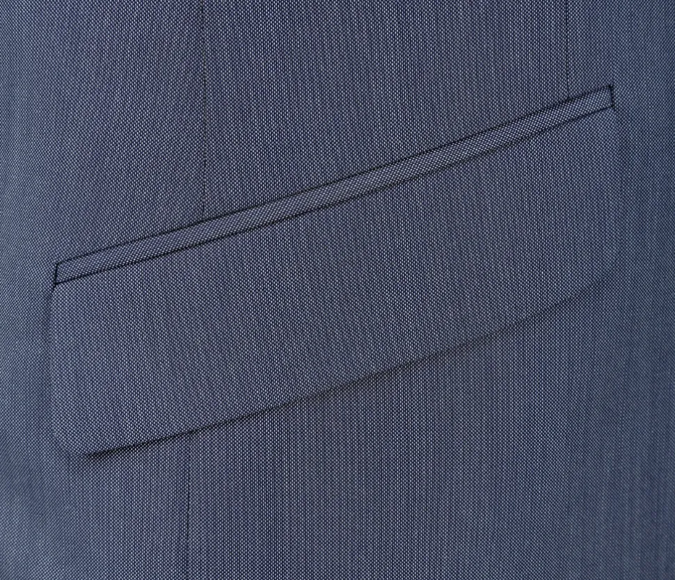 Raphael Medium Blue Textured Slim Fit Notch Lapel Two Button Suit