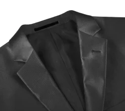 Raphael Men’s Black Sharkskin Classic Fit Notch Lapels Two Button Blazer