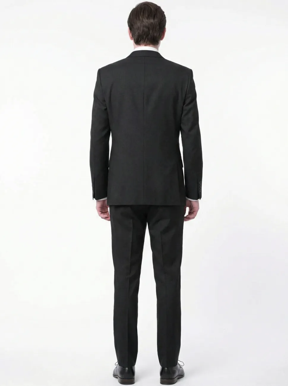 Raphael Men's Black Slim Fit Notch Two Button Suit