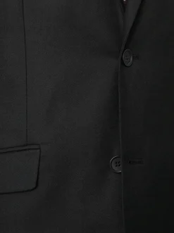 Raphael Men's Black Slim Fit Notch Two Button Suit