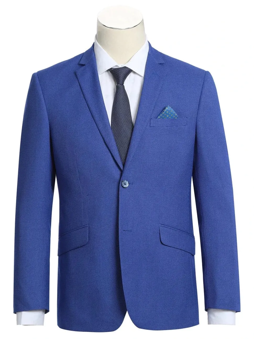 Raphael Men's Blue Textured Slim Fit Blazer Sportcoat