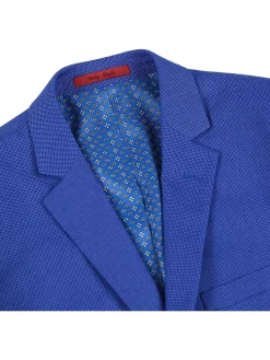 Raphael Men's Blue Textured Slim Fit Blazer Sportcoat