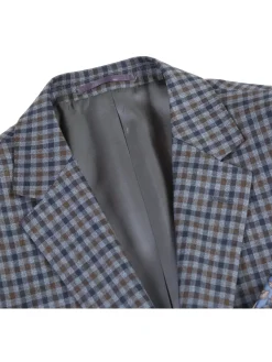 Raphael Men's Charcoal Check 100% Wool Slim Fit Blazer Sportcoat