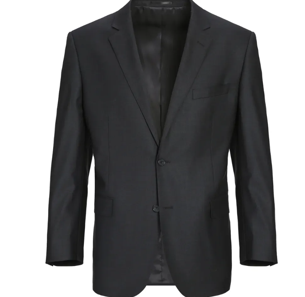 Raphael Men’s Charcoal Gray Classic Fit Notch Lapel Two-Button Wool Suit