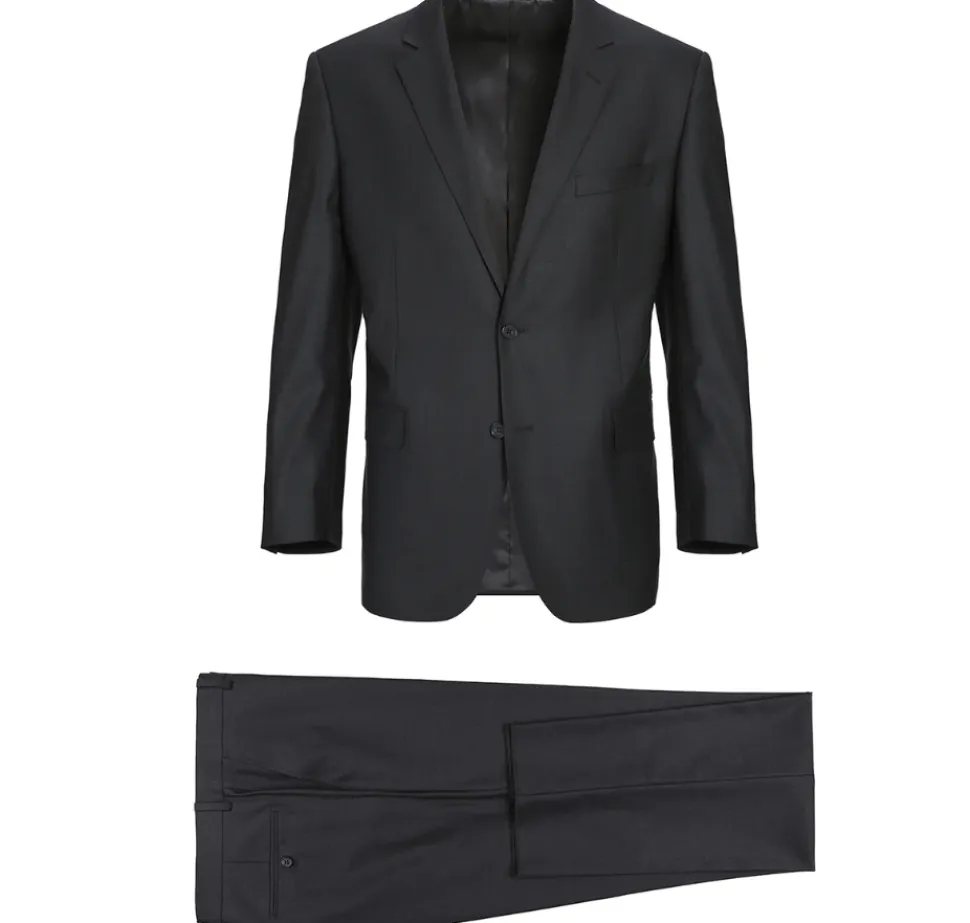 Raphael Men’s Charcoal Gray Classic Fit Notch Lapel Two-Button Wool Suit