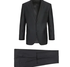 Raphael Men’s Charcoal Gray Slim Fit Notch Lapel Two-Button Wool Suit