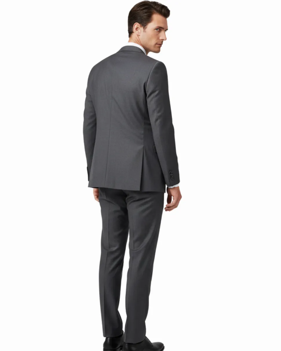 Raphael Men’s Classic Fit Charcoal Gray Notch Lapel Two Button Suit