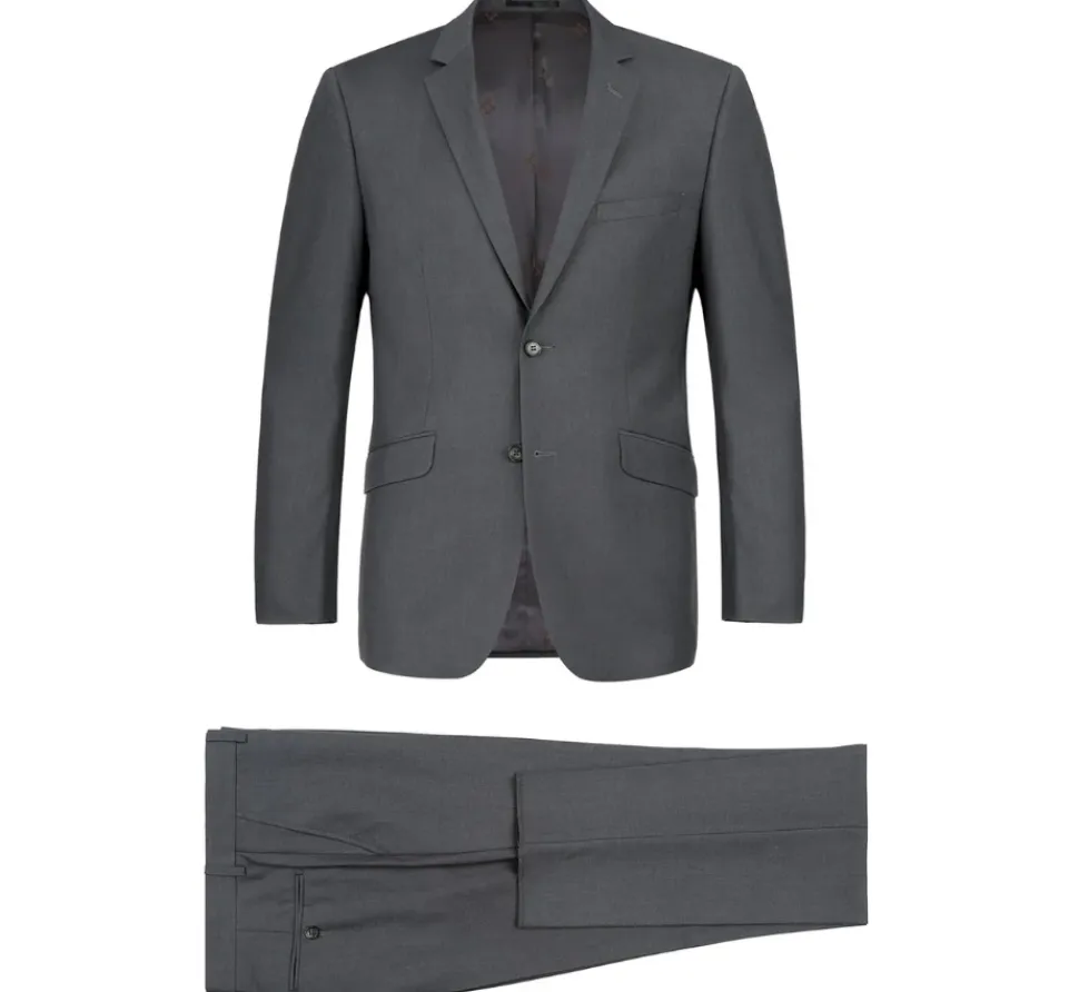 Raphael Men’s Classic Fit Charcoal Gray Notch Lapel Two Button Suit