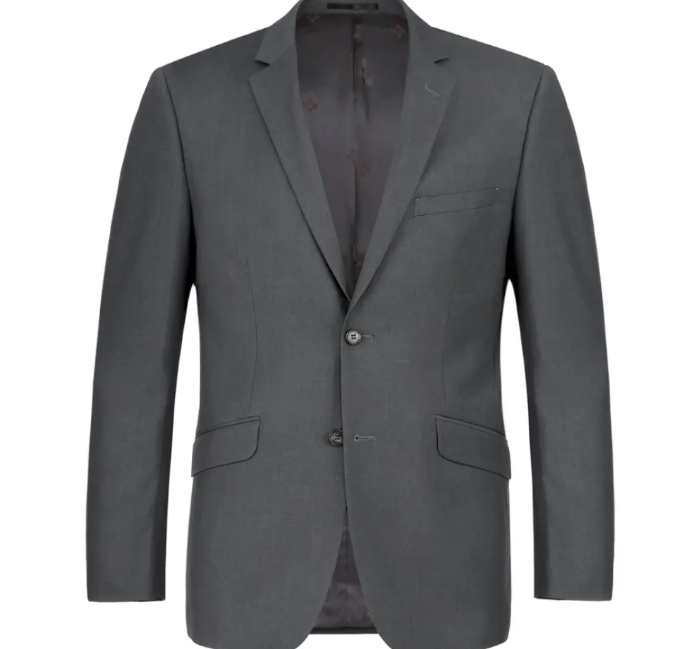 Raphael Men’s Classic Fit Charcoal Gray Notch Lapel Two Button Suit